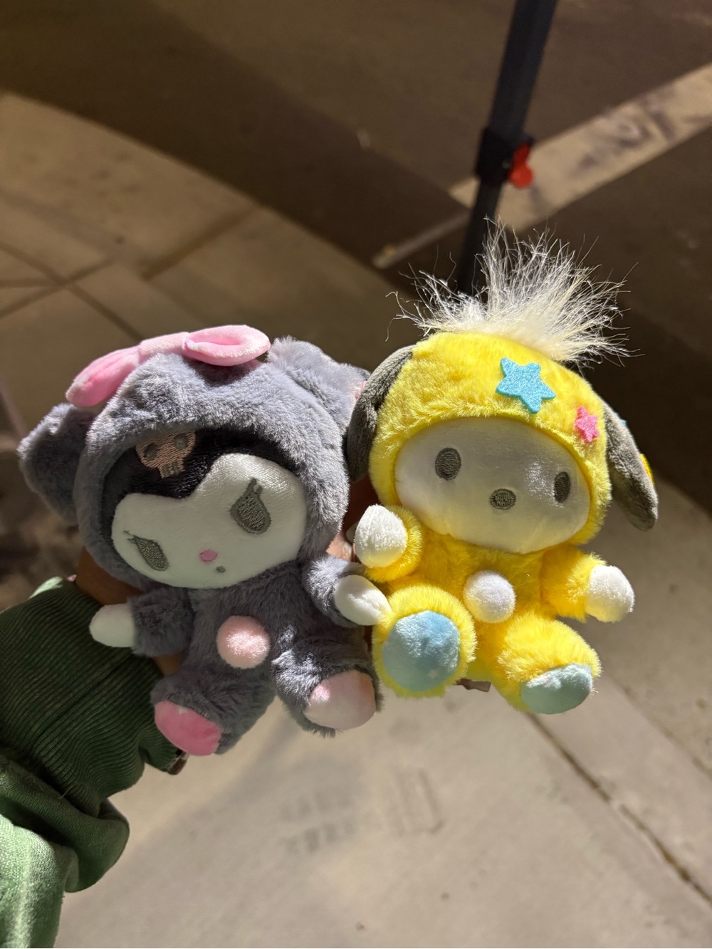 Plush Small Pet Toy – Gray & Yellow Cute Character Duo